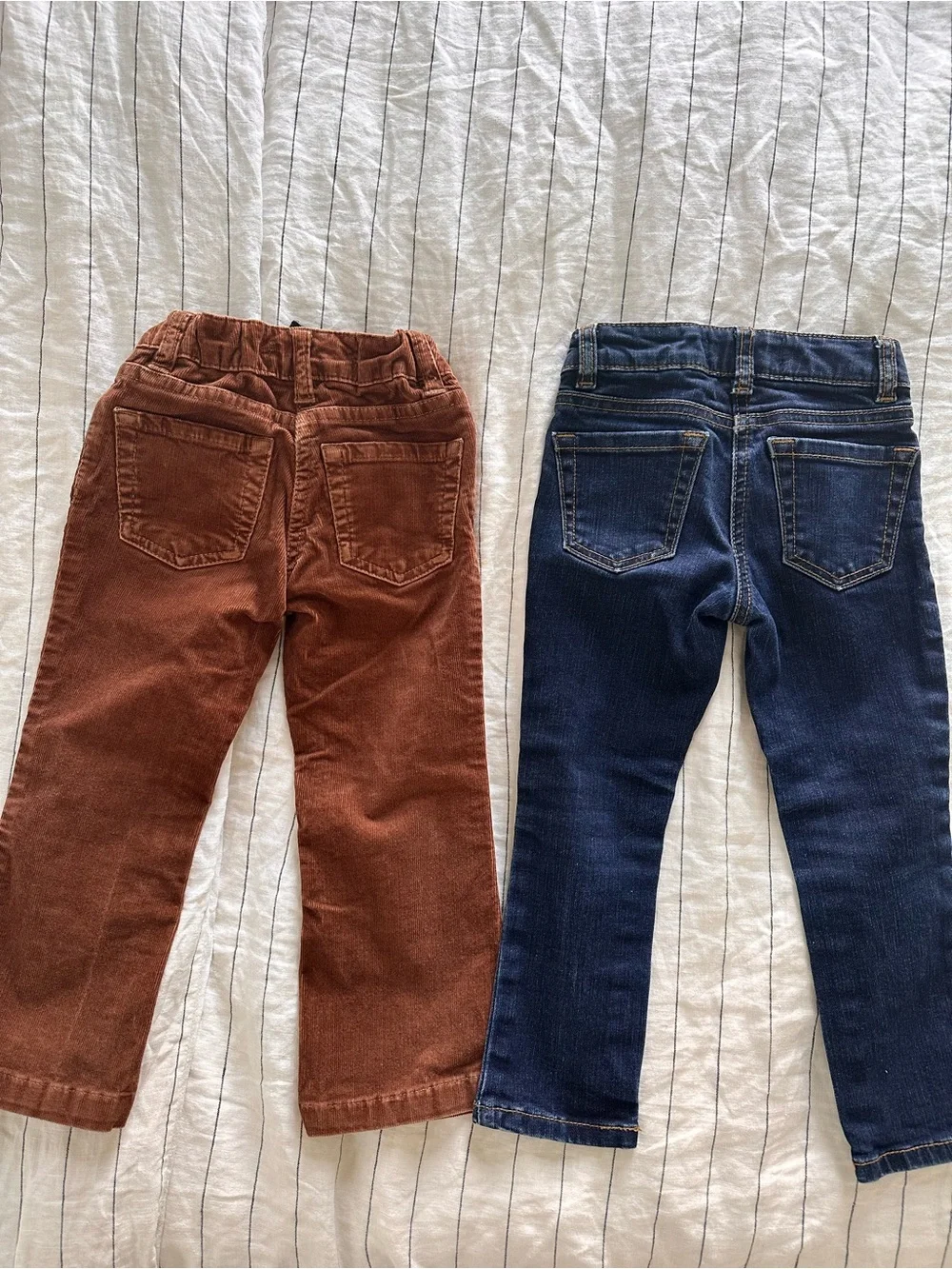 Mini Boden Girls' Brown Corduroy and Blue Denim Jeans Set
